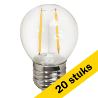 20 stuks&nbsp;LED lamp E27 | Kogel G45 | Filament | 3000K