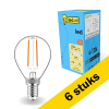 Aanbieding: 6x 123led LED lamp E14 | Kogel G45 | Filament | 2700K | Dimbaar | 2.5W (25W)
