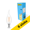 Aanbieding: 6x 123led LED lamp E14 | Sierkaars C35 | Filament | Helder | 2700K | Dimbaar | 2.8W (25W)