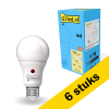 Aanbieding: 6x 123led LED lamp E27 | Peer A60 | Mat | Daglichtsensor | 2700K | 8W (60W)