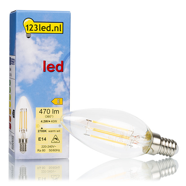 Aan het liegen Raad eens Binnen 123led E14 filament led-lamp kaars dimbaar 4.2W (40W) 123led 123led.nl