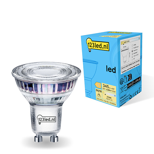 123led GU10 LED spot | 2700K | Dimbaar | 3.6W (50W)  LDR01728 - 1