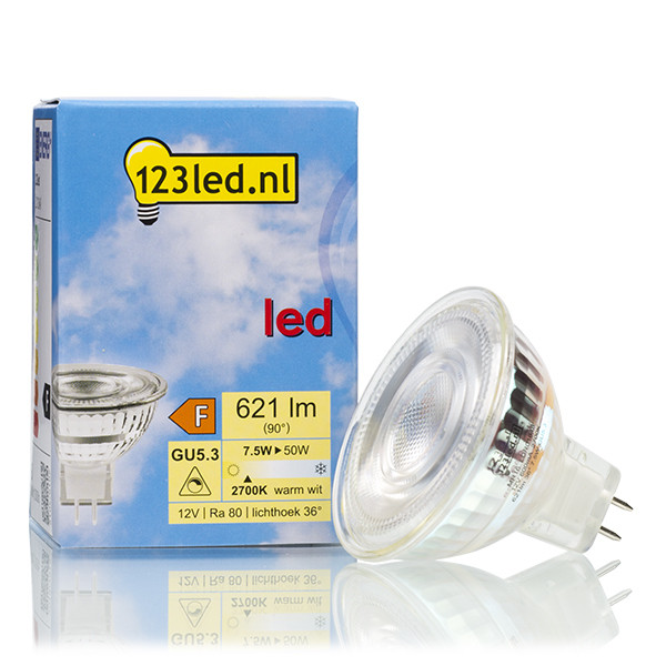 123led GU5.3 LED spot | 2700K | Dimbaar | 7.5W (50W)  LDR01648 - 1