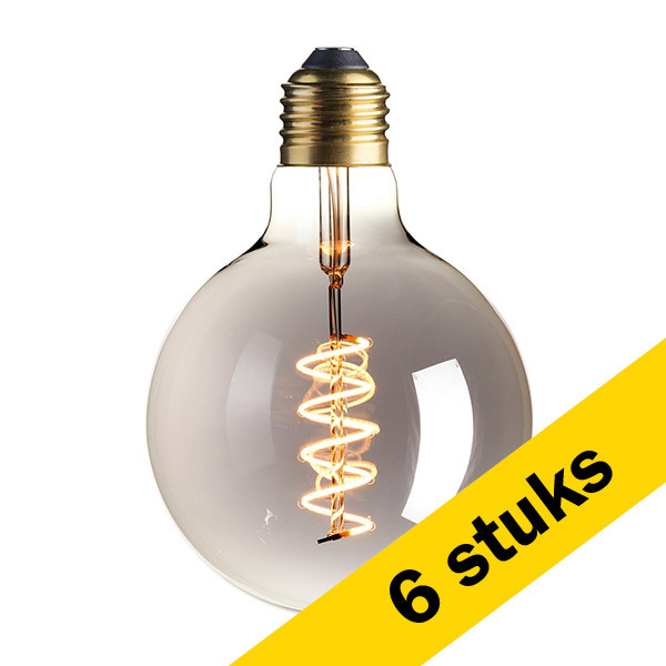 Vooraf Minachting Per Aanbieding: 6x Calex E27 flexibel filament Titanium G125 bol led-lamp  dimbaar 4W (15W) Calex 123led.nl