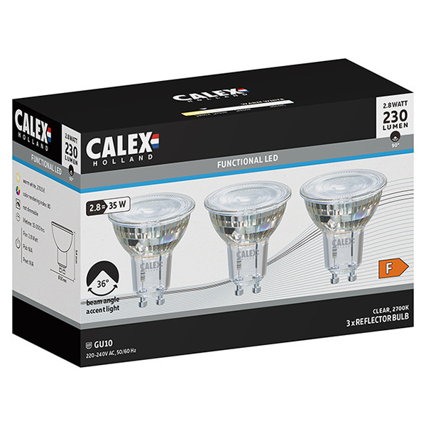 Calex GU10 LED spot | 2700K | 2.8W (25W) 3 stuks  LCA00964 - 1