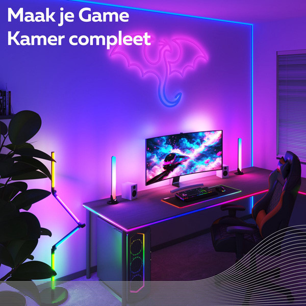 Calex Gaming Vloerlamp | 140 cm | RGBIC | 12W  LCA01085 - 7