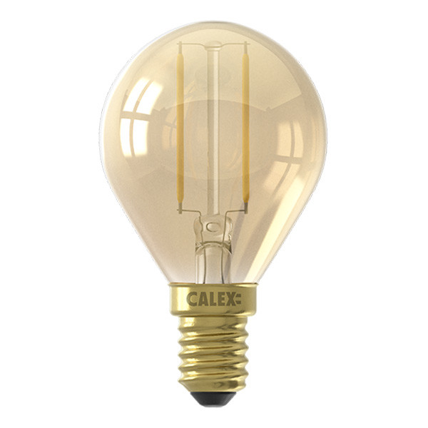 compact Melodieus Binnen Calex LED lamp | E14 | Kogel P45 | Goud | 2100K | 2W (15W) Calex 123led.nl
