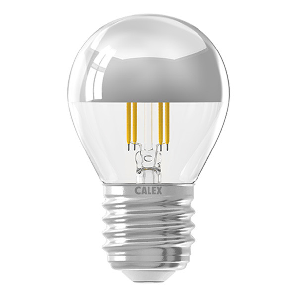 LED lamp | E27 | Kogel P45 | Kopspiegel | Zilver | 2700K Dimbaar 3.5W (25W) Calex 123led.nl