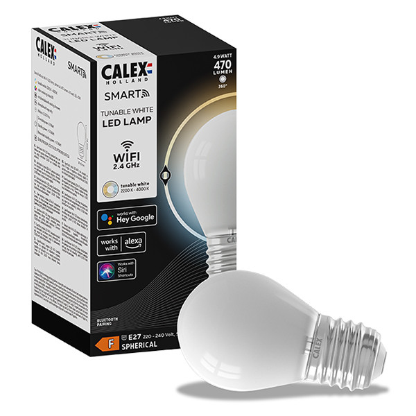 Nodig uit verhaal Actief Calex Smart lamp E27 | Kogel P45 | 2200K-4000K | 400 lumen | 4.5W Calex  123led.nl