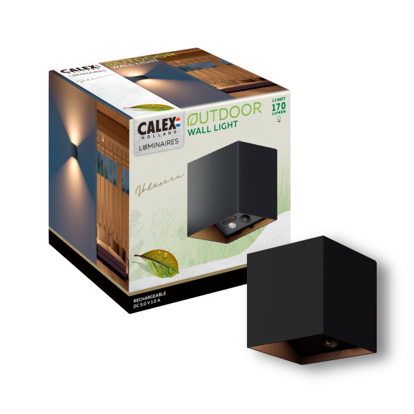 Calex oplaadbare wandlamp | Volterra | 2700K | IP44 | Zwart  LCA01036 - 1