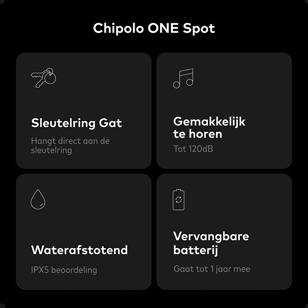 Chipolo One Spot Bluetooth Tracker | 4 stuks  LCH00021 - 5