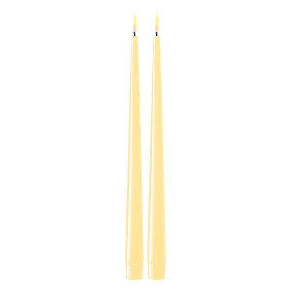 Deluxe HomeArt Led dinerkaars 28 cm | Light Yellow | 3D vlam | Shiny | 2 stuks | Deluxe HomeArt  LDH00351 - 1