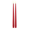 Led dinerkaars 28 cm | Rood | 3D vlam | Shiny | 2 stuks | Deluxe HomeArt