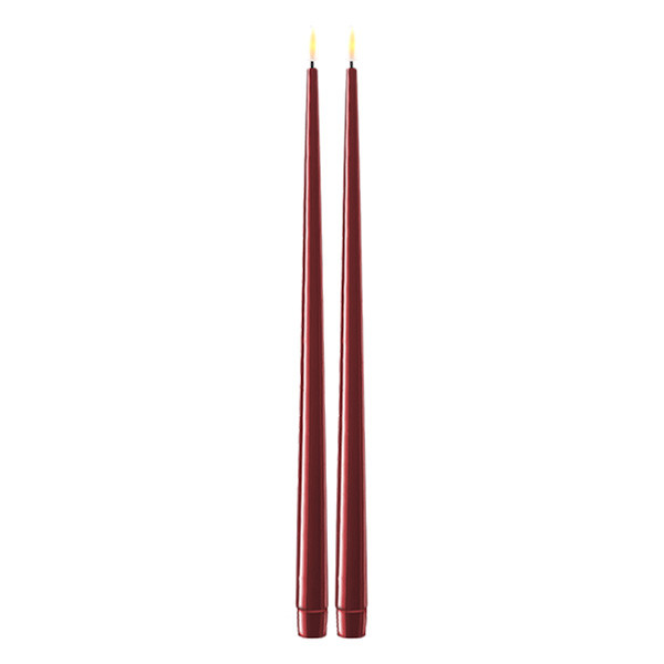 Deluxe HomeArt Led dinerkaars 38 cm | Bourgogne Red | 3D vlam | Shiny | 2 stuks | Deluxe HomeArt  LDH00358 - 1