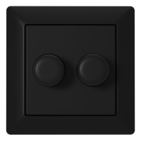 EcoDim Duo knop | Centraalplaat en raamwerk | Zwart