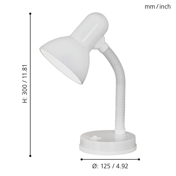 Eglo Bureaulamp E27 | Basic | 30 cm | Wit  LEG00311 - 4