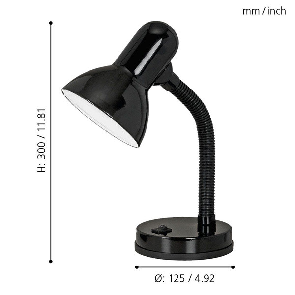 Eglo Bureaulamp E27 | Basic | 30 cm | Zwart  LEG00310 - 4