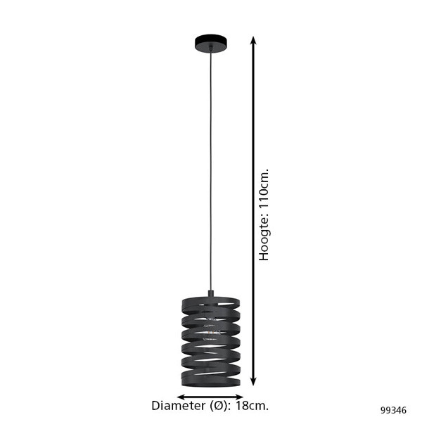 Eglo Hanglamp E27 | Cremella 1 | Zwart  LEG00200 - 4