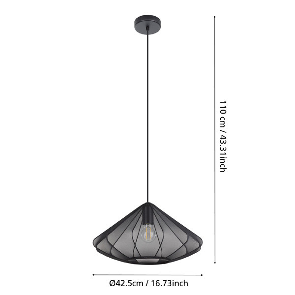 Eglo Hanglamp E27 | Dolwen 1 | Zwart  LEG00202 - 4