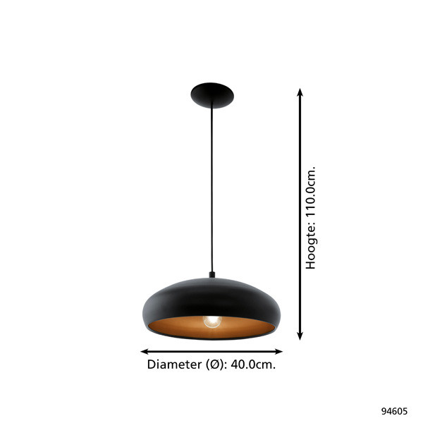 Eglo Hanglamp E27 | Mogano 1 | Zwart  LEG00253 - 2