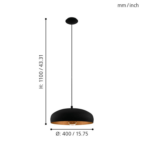 Eglo Hanglamp E27 | Mogano 1 | Zwart  LEG00253 - 7