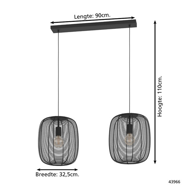 Eglo Hanglamp E27 | Rinroe 2 | Zwart  LEG00272 - 5