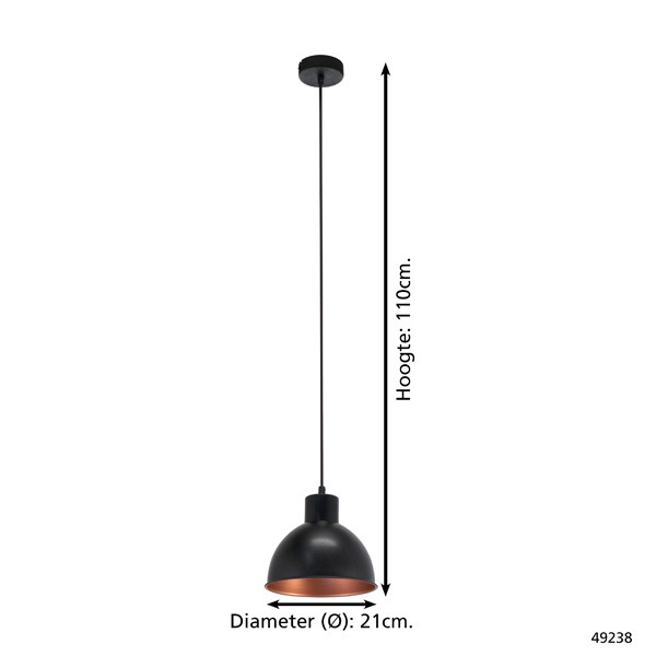 Eglo Hanglamp E27 | Truro 1 | Zwart  LEG00285 - 2