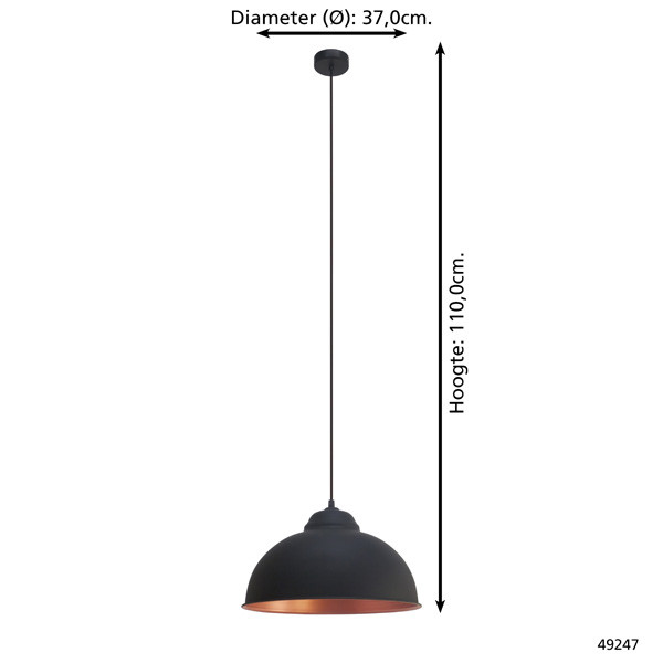 Eglo Hanglamp E27 | Truro 2 | Zwart  LEG00286 - 2