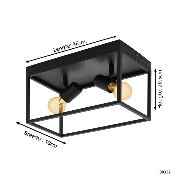 Eglo Plafondlamp E27 | Silentina 2 | Zwart  LEG00401 - 3