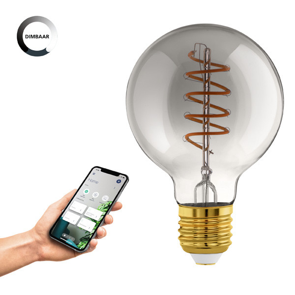 Eglo Smart LED lamp E27 | Globe G80 | Filament | Smokey | Zigbee | 2000K | 4W (16W)  LEG00036 - 3