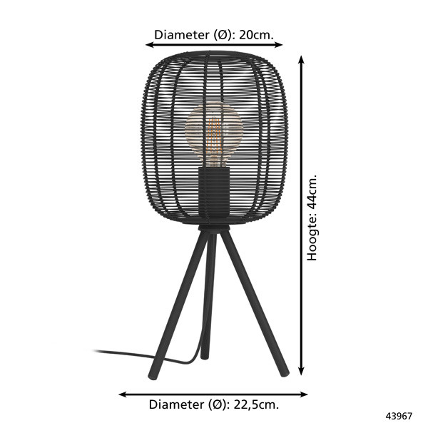 Eglo Tafellamp E27 | Rinroe | Zwart  LEG00273 - 5