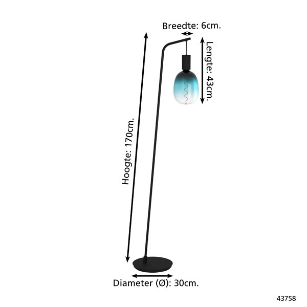 Eglo Vloerlamp E27 | Cranley | Zwart/Goud  LEG00337 - 3