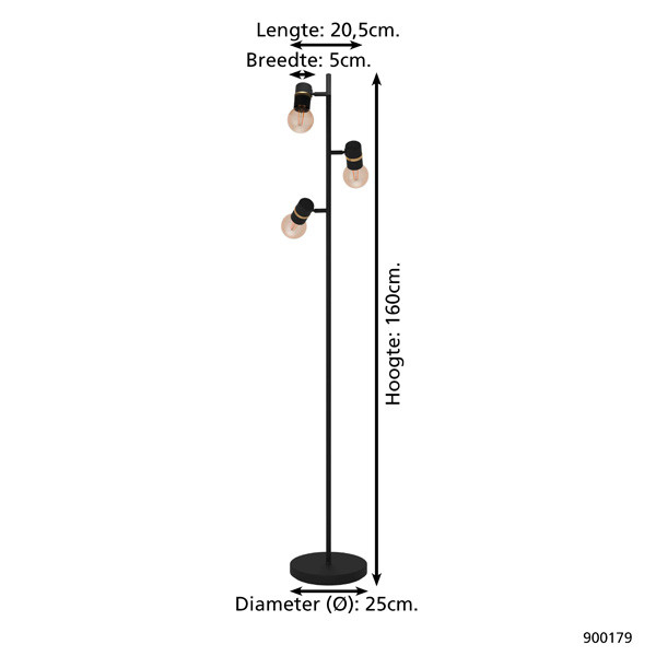 Eglo Vloerlamp E27 | Lurone | Zwart  LEG00363 - 2