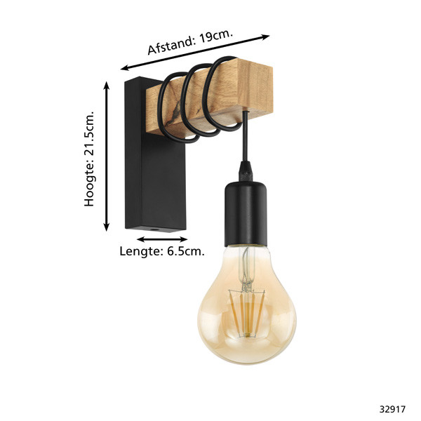 Eglo Wandlamp E27 | Townshend | Zwart  LEG00409 - 4