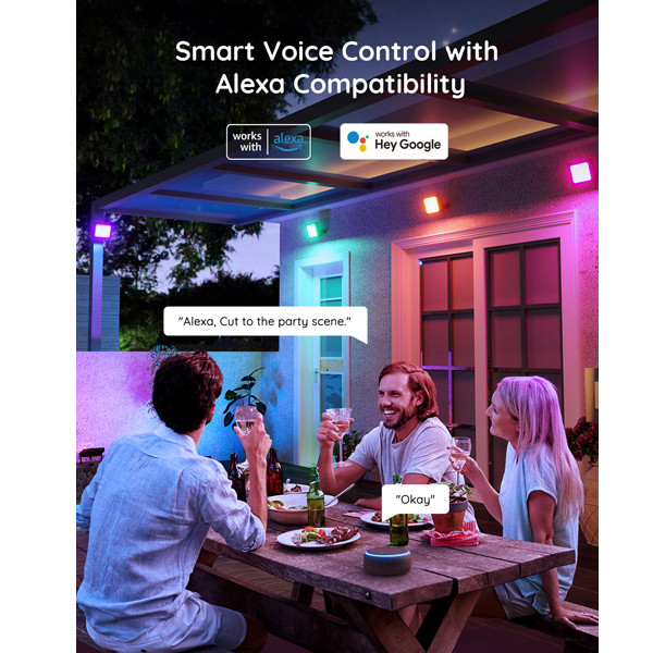 Govee RGBICWW LED Smart Flood Lights | Wi-Fi + Bluetooth | 4 stuks  LGO00136 - 7