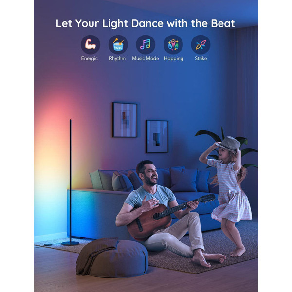 Govee RGBICW Smart Corner Floor Lamp | Wi-Fi, Bluetooth | Zwart  LGO00129 - 3
