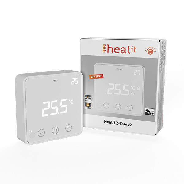 anders Geven Vader Heatit Z-TEMP2 thermostaat | Draadloos | Z-Wave Plus | Wit Heatit 123led.nl