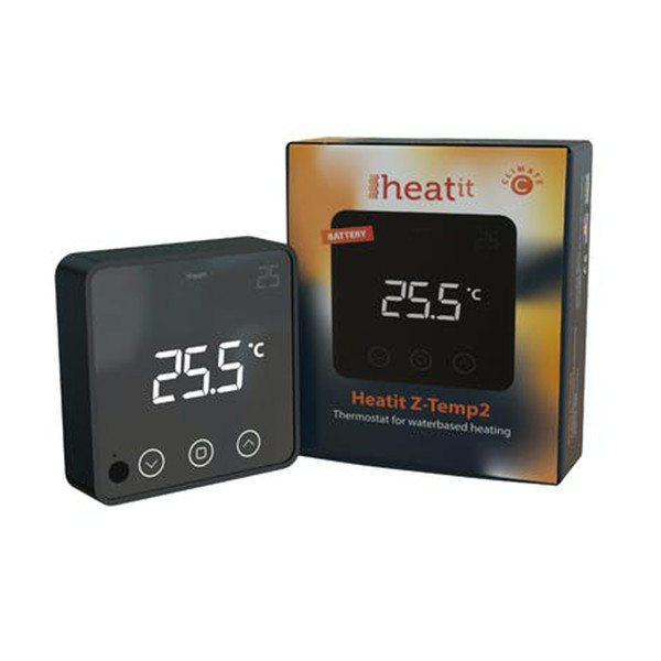 Heatit Z-TEMP2 thermostaat | Draadloos | Z-Wave Plus | Zwart  LHE00113 - 1