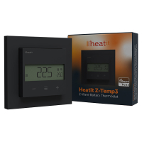 Heatit Z-TEMP3 thermostaat | Draadloos | Z-Wave Plus | Zwart  LHE00126