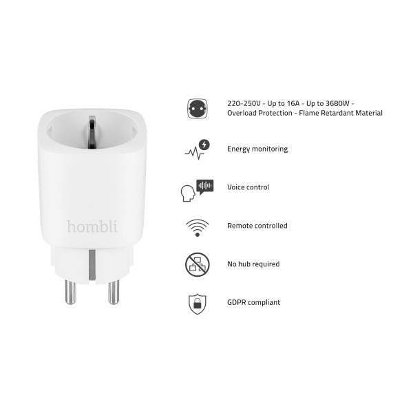 Hombli Smart Plug met energiemeter | Wit  LHO00010 - 3