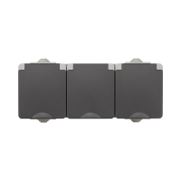 ION Industries Opbouw Stopcontact 3-voudig | IP55 | Grijs  LIO00497