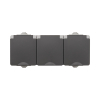 ION Industries Opbouw Stopcontact 3-voudig | IP55 | Grijs