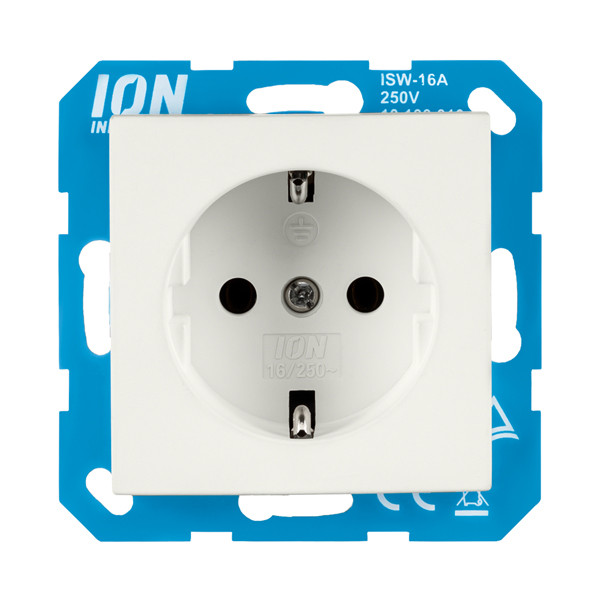 ION Industries Stopcontact met randaarde E1 | Alpin wit mat  LIO00306 - 1