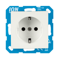 ION Industries Stopcontact met randaarde E1 | Alpin wit mat  LIO00306