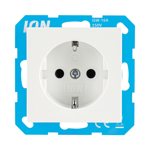 ION Industries Stopcontact met randaarde V1/J1 | Alpin wit glanzend  LIO00069 - 1