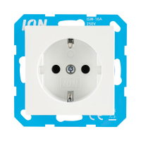 ION Industries Stopcontact met randaarde V1/J1 | Alpin wit glanzend  LIO00069