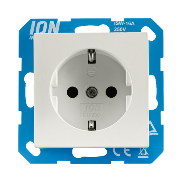 ION Industries Stopcontact met randaarde V1/J1 | Alpin wit mat  LIO00072 - 1