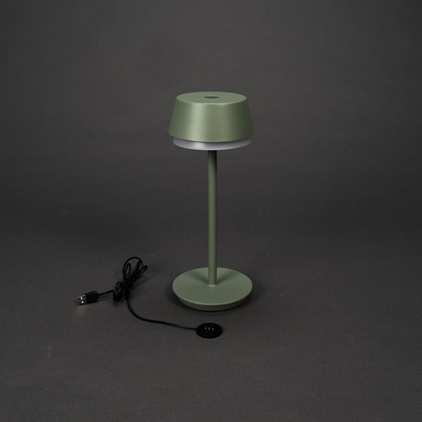 Konstsmide oplaadbare tafellamp | Lyon | 2700-4000K | IP54 | 2.5W | Groen/Grijs  LKO00741 - 2