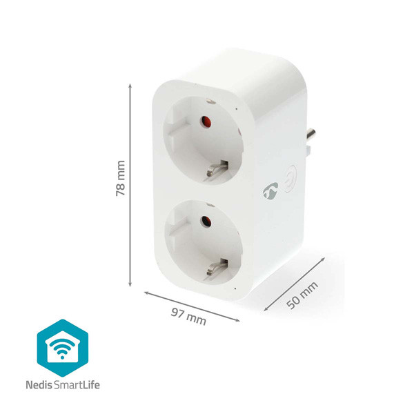Nedis SmartLife Duo Smart Plug met energiemeter | Max. 3680W | Wit (NL)  LNE00197 - 4