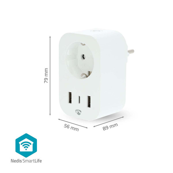 Nedis SmartLife Smart Plug met energiemeter | Max. 3680W | Wit (NL)  LNE00193 - 6